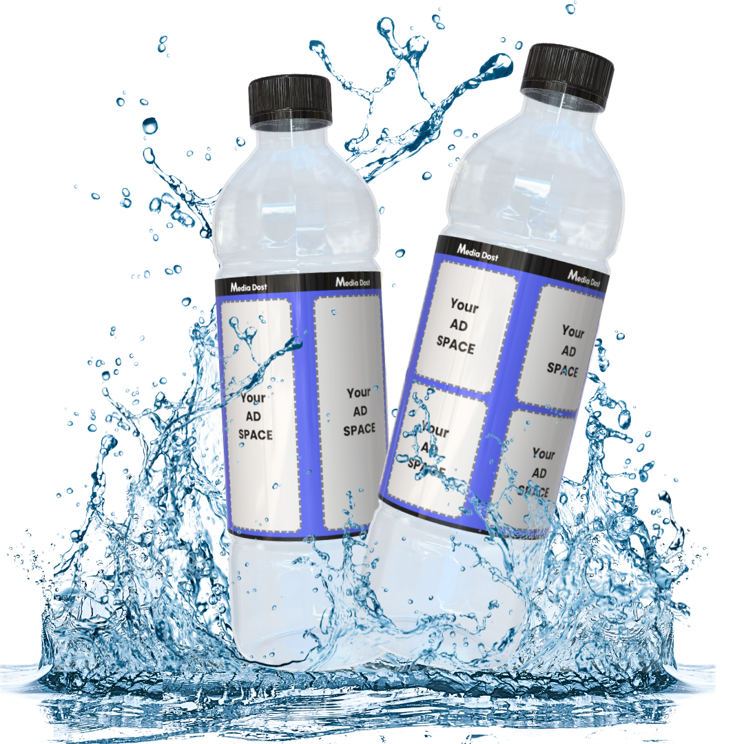 Media Dost custom branded water bottle making a splash