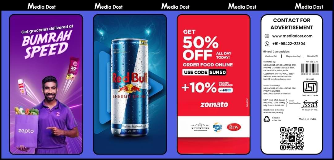 Tri wrap water bottles ad at media dost